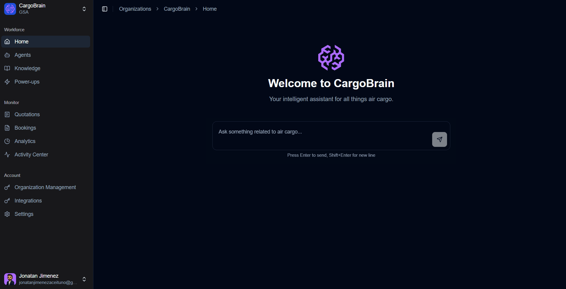 CargoBrain App Screenshot