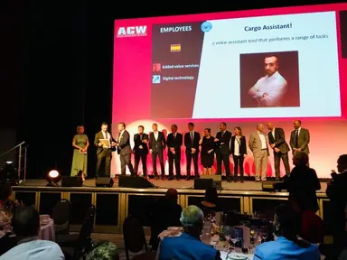 Receiving Award on Stage